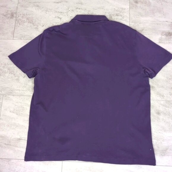 Perry Ellis Pima Cotton Polo Shirt Royal Purple Short Sleeve Golf Quarter Zip - Picture 6 of 9